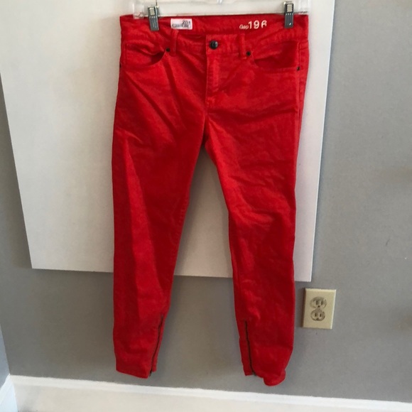 Gap legging Jean red 27/4; zippered ankles - Picture 2 of 3